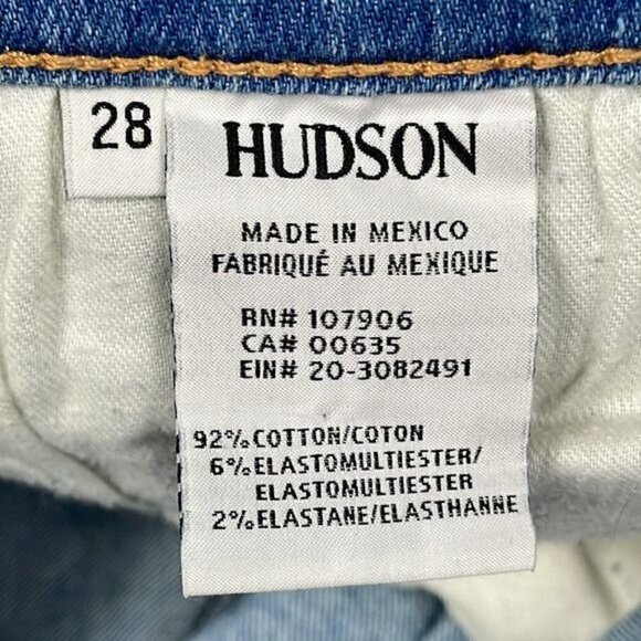 Hudson Krista Ankle Super Skinny Jeans Distressed Ripped Karma Blue Sz 28 - Picture 11 of 12